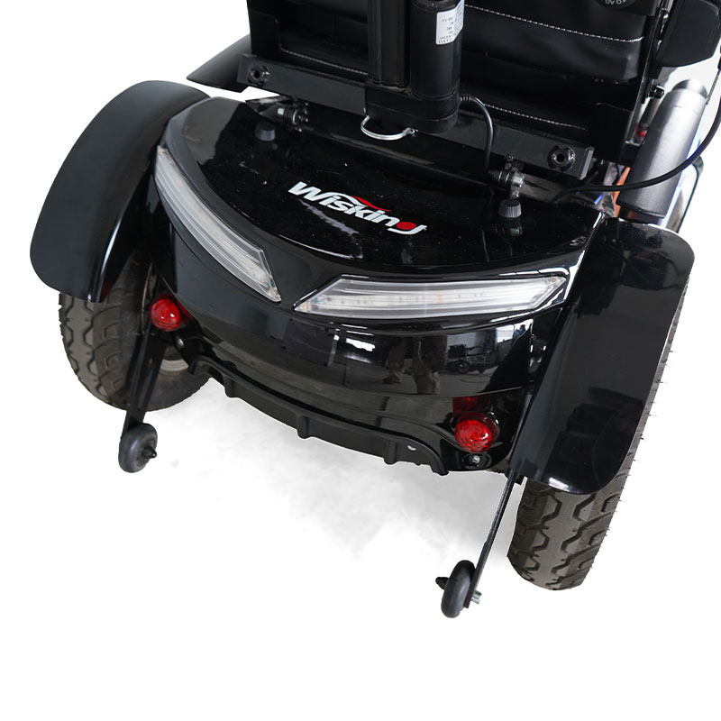 High speed height adjustable mobility scooter with wheels foot and head rest