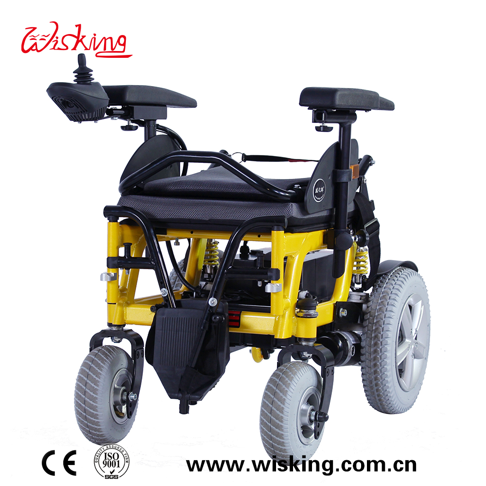 medium handicapped power wheelchair with suspension