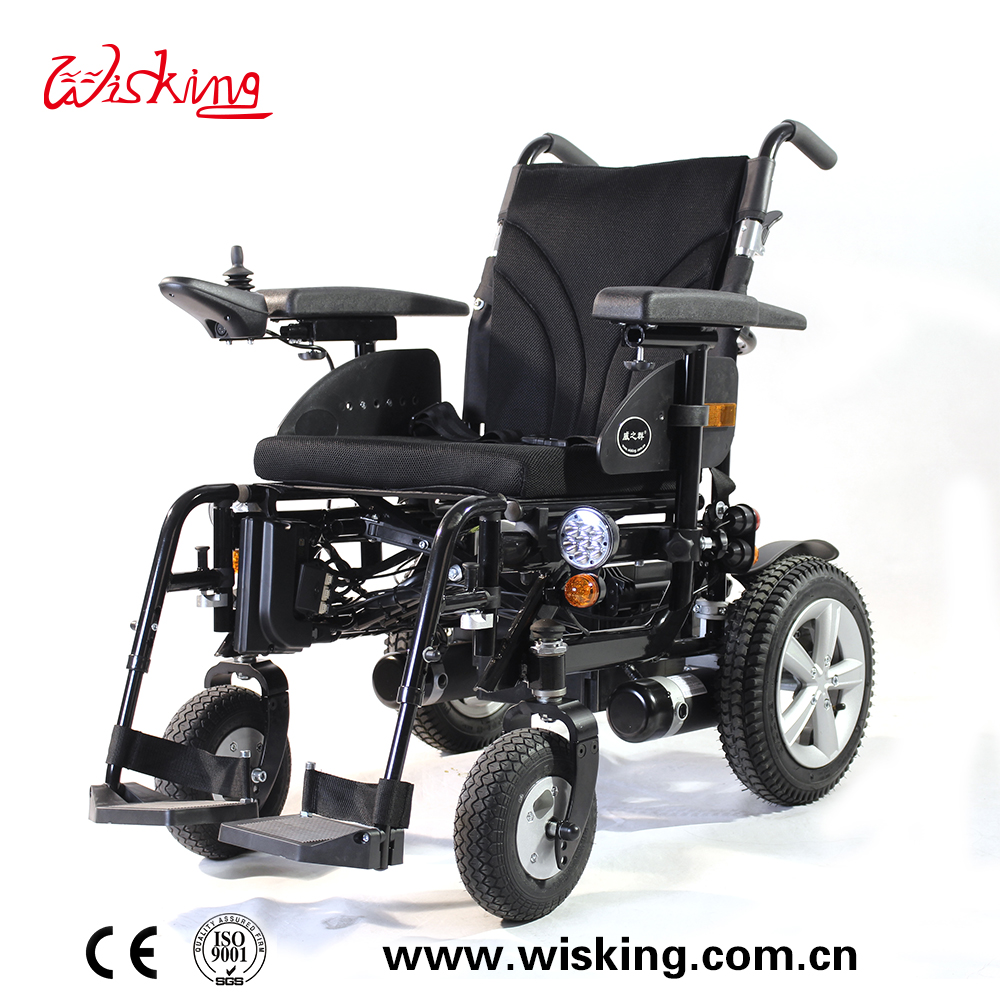 WISKING outdoor black power wheelchair with lead acid battery