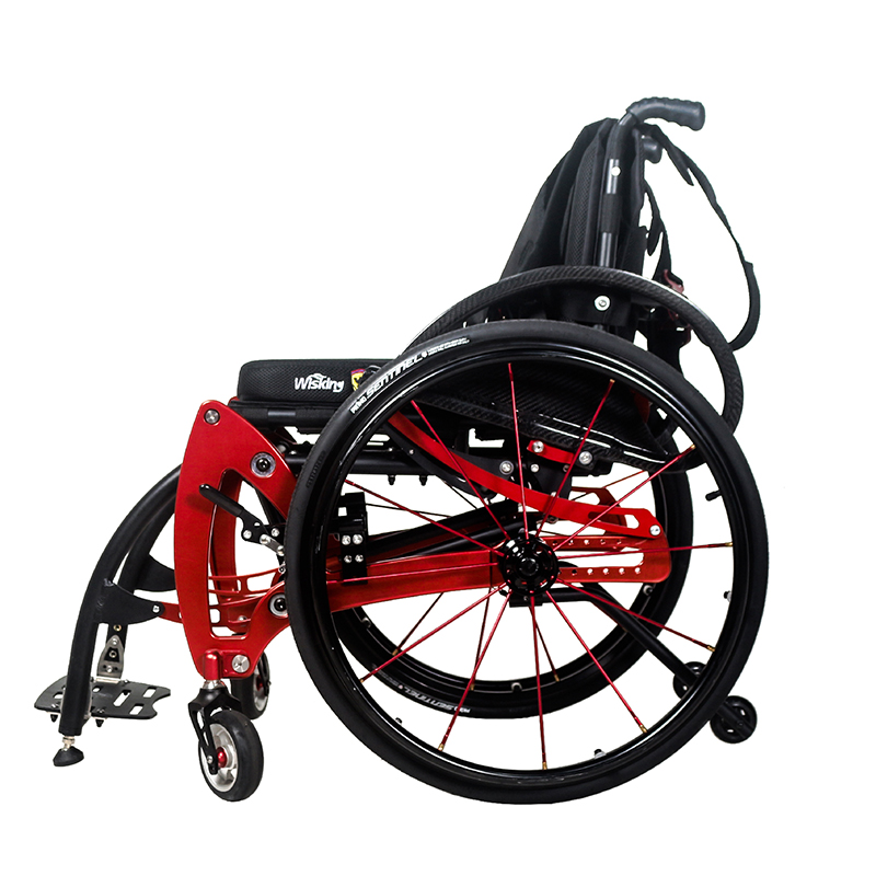 WISKING Aluminum Alloy Foldable Standing Active Wheelchair for Disabled