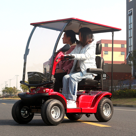 4 large wheel double seat mobility scooter for elderly