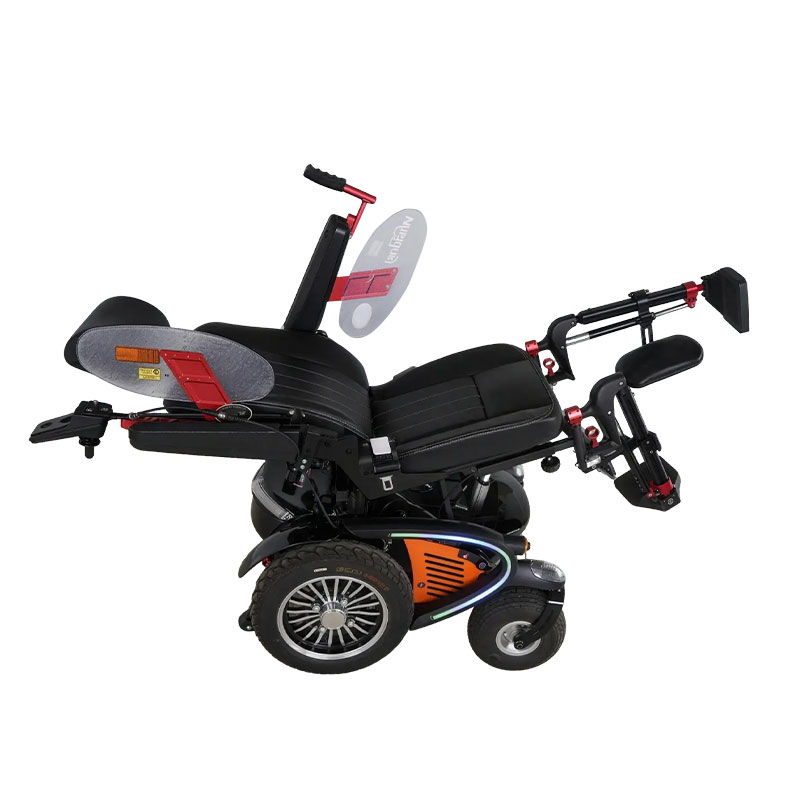 High speed height adjustable mobility scooter with wheels foot and head rest