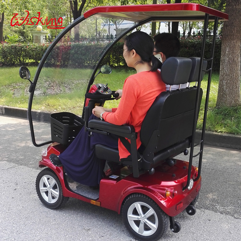  2 seat elderly 800W brushless electric motor mobility scooter